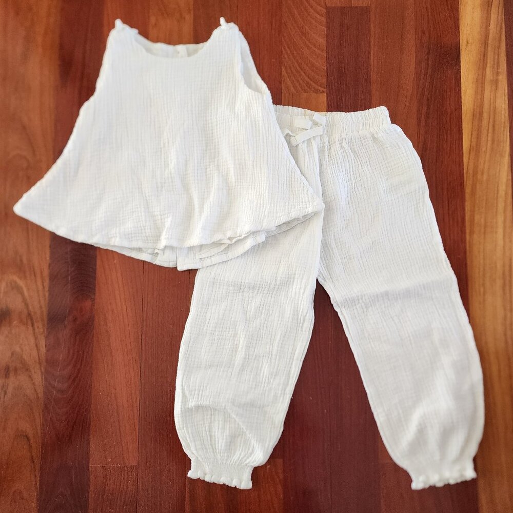 Vignette Girls Clover Top & Isabella Pant | White | Size 7Y